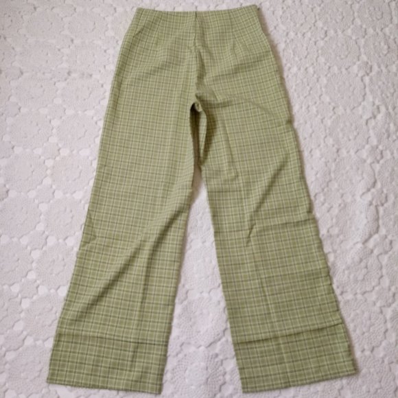 vrg grl Pants & Jumpsuits Vrg Grl Pants Wide Leg Green Plaid High